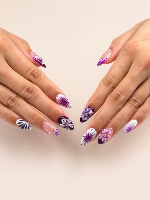 Violet florals and sculpted petals